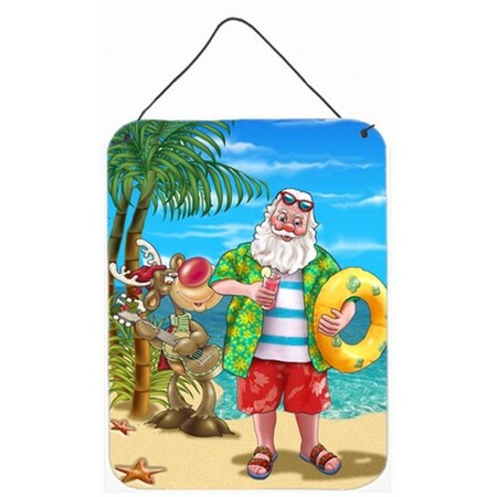Carolines Treasures Beach Christmas Santa Claus Swimming Wall or Door Hanging Prints APH5150DS1216